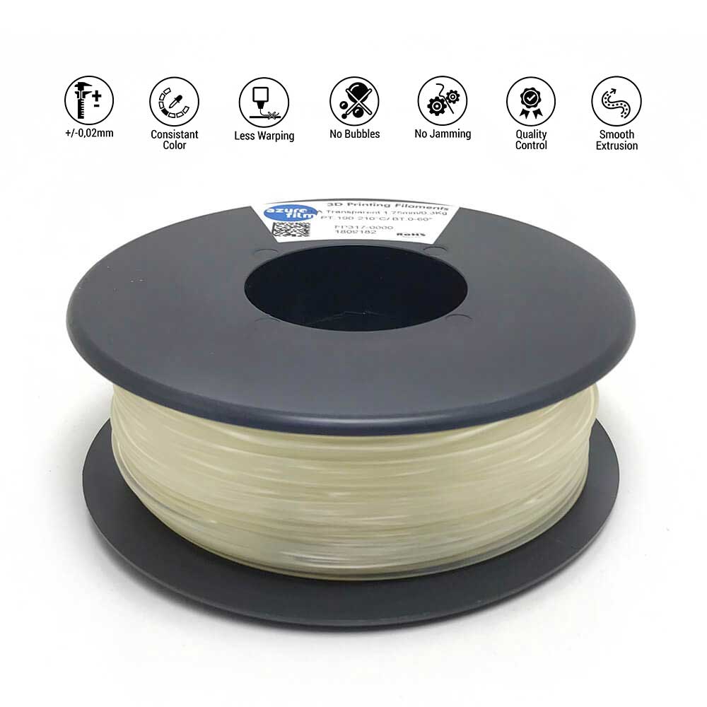Azurefilm Flexible Filament Hardness 98A Transparent TPU 300g 1 Azurefilm Flexible Filament Hardness 98A Transparent