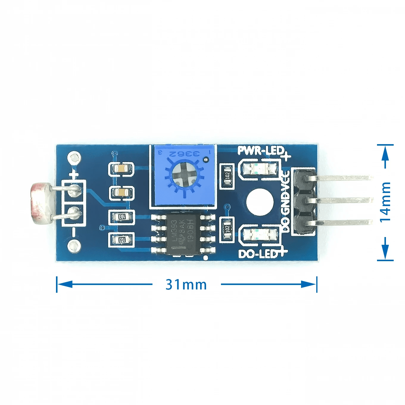 LM393 in sensor modul 4-pin Photosensitive Sensor 4 LM393 in sensor modul 4-pin Photosensitive Sensor - Billede 4