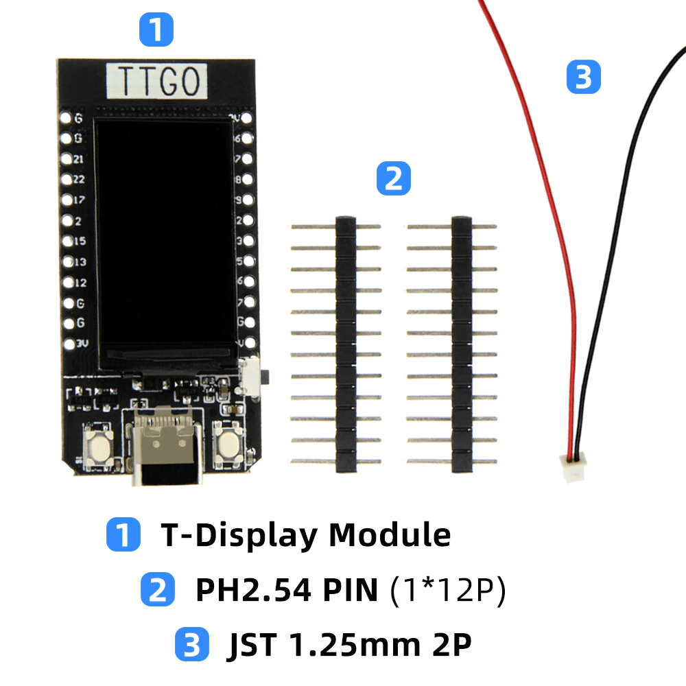 TTGO T-Display 4MB eller 16MB 4 TTGO T-Display 4MB eller 16MB - Billede 4